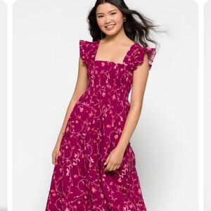 Hill House Ellie Nap Dress Burgundy Botanical